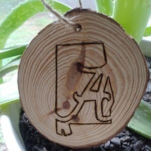 Handmade Wood Burned Alabama Ornament